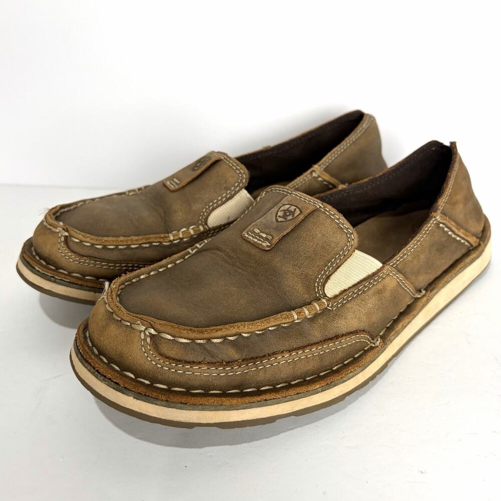 Ariat Cruiser Bomber Shoes Womens Size 8.5 Brown Leather Slip On Loafer Moccasin